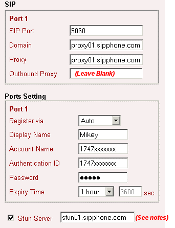 Vigor2900V SIP Setup for Gizmo Project