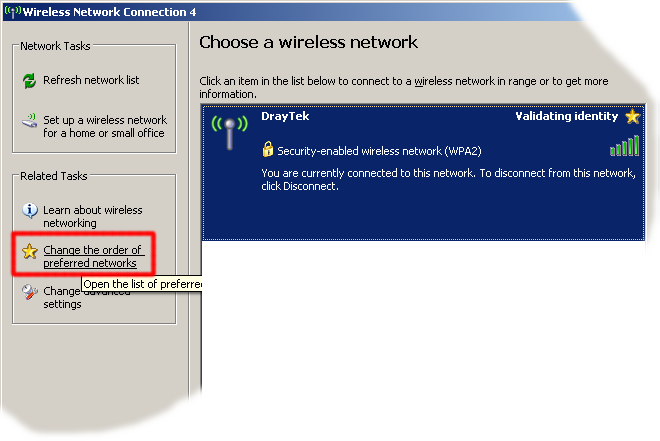 Choose a wireless network