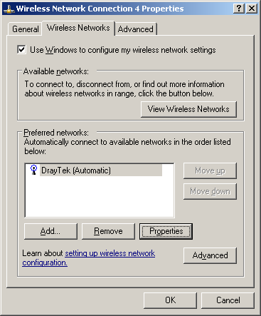 Wireless network properties