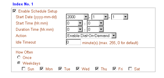 Setting up a schedule