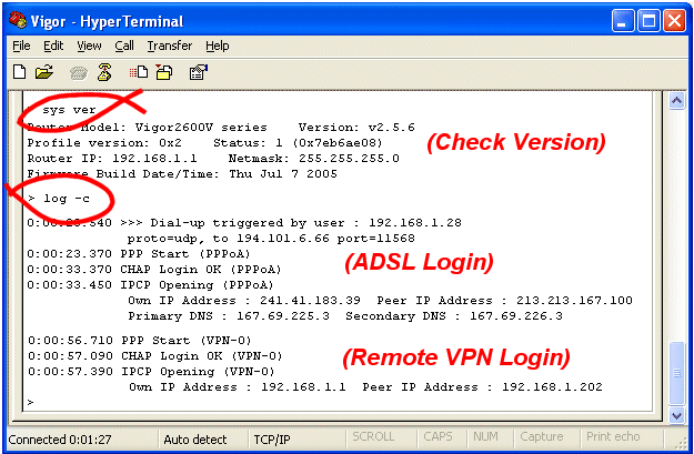 ADSL Telnet Logs