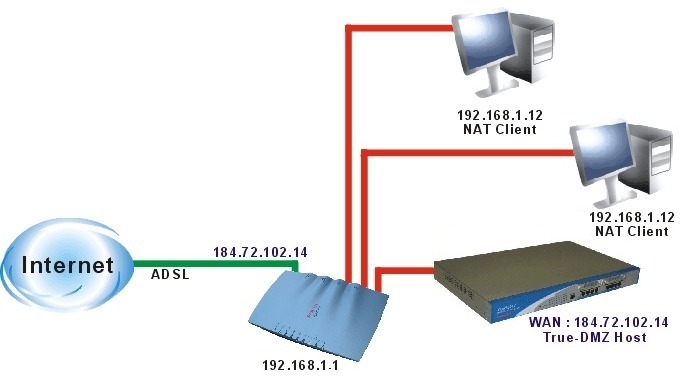True DMZ Host and NAT Clients simultaneously