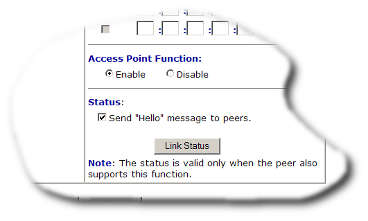 WDS Menu - Link status
