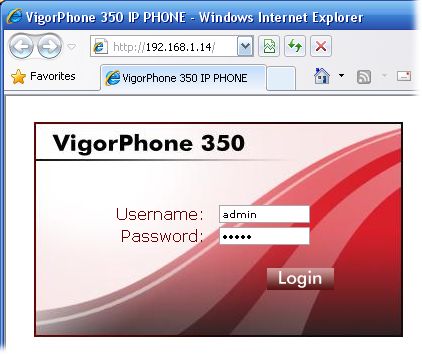 VigorPhone Log in