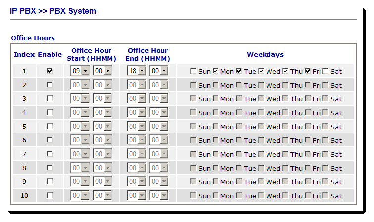 Office Hours configuration