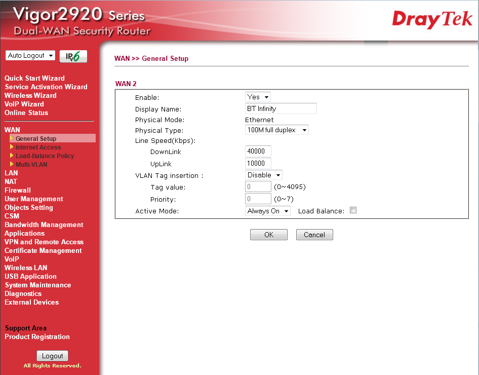 Remove WAN interface from Load Balance pool