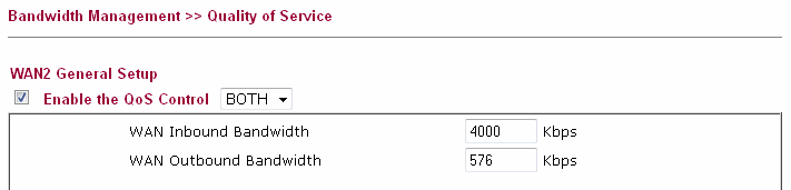 WAN 2 QOS Speed