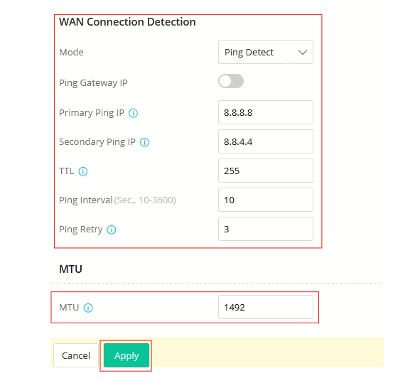Configure WAN image