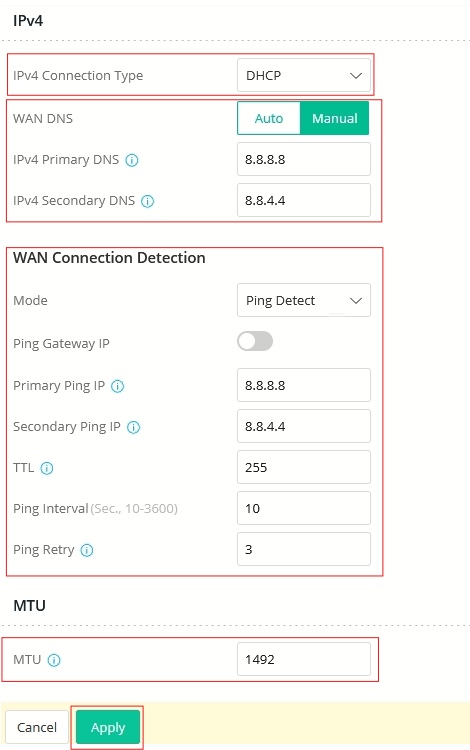 Configure WAN image